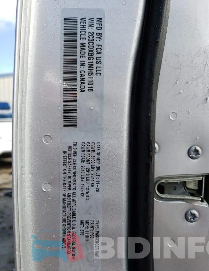 2C3CDXBG1MH511016 Photo# 13