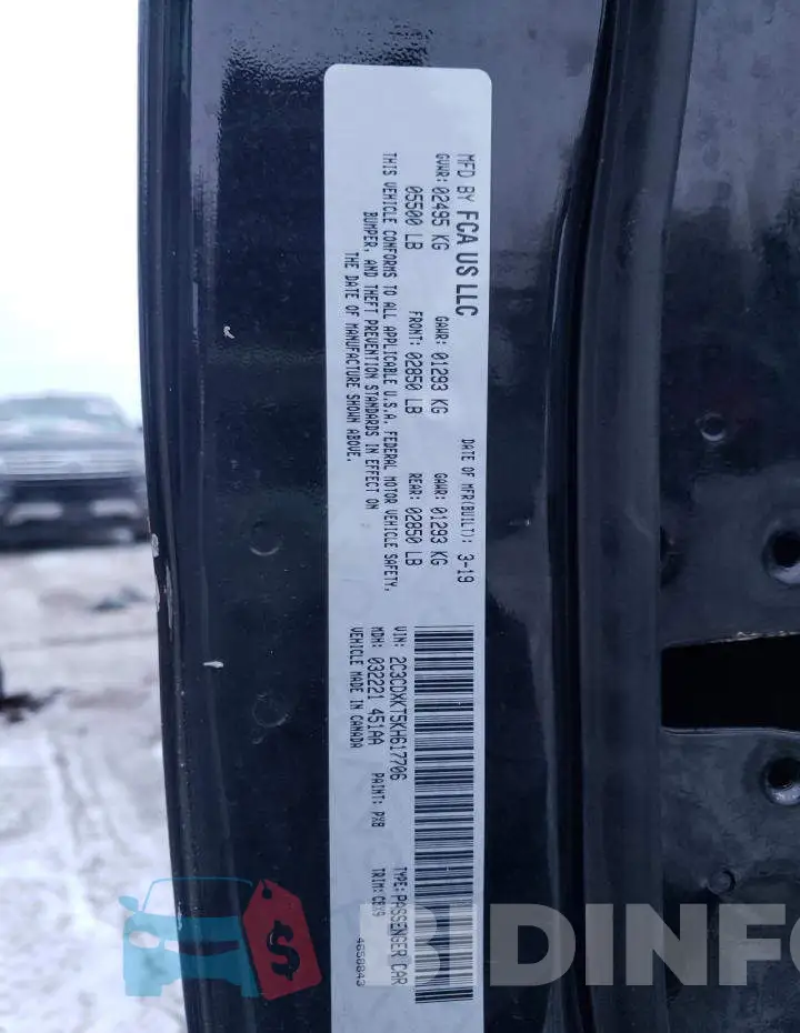 2C3CDXKT5KH617706 Photo# 13
