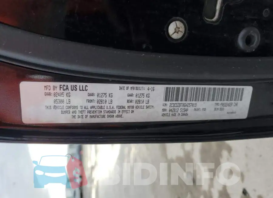 2C3CDZBT0GH257019 Photo# 13