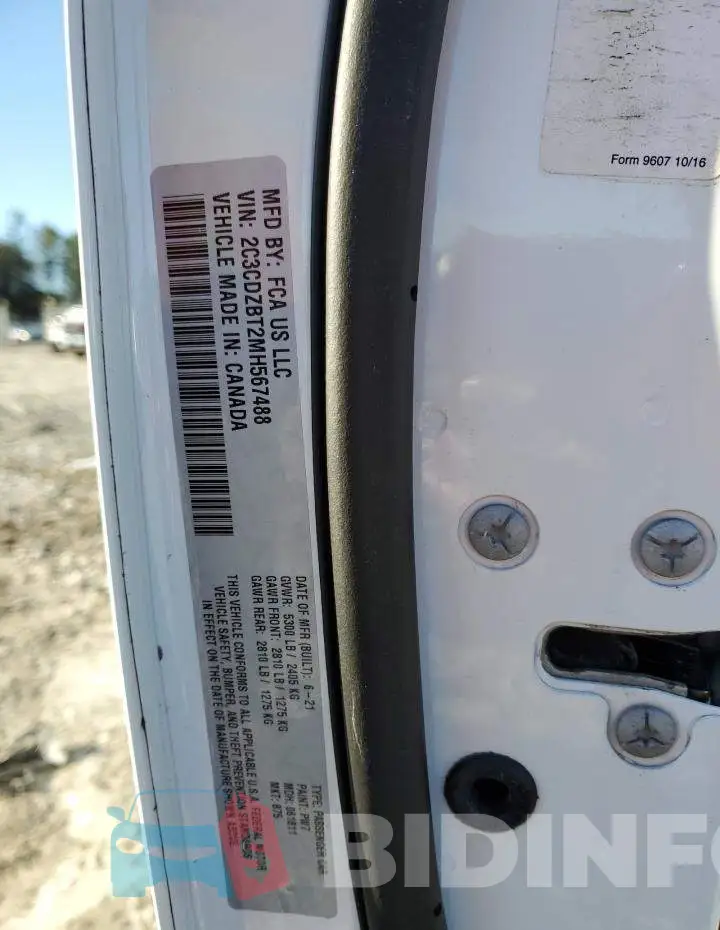 2C3CDZBT2MH567488 Photo# 12