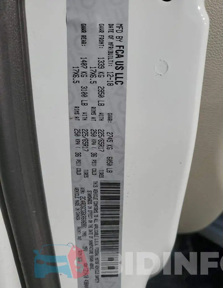 2C4RDGCG6KR606991 Photo# 13