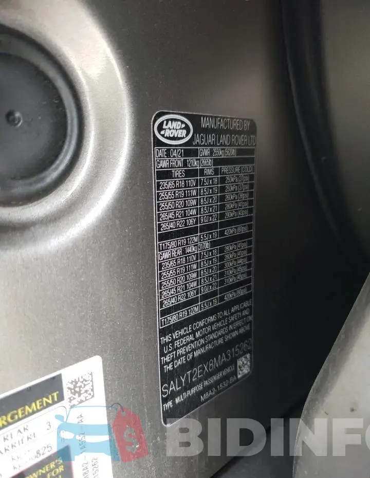 SALYT2EX8MA315262 Photo# 13