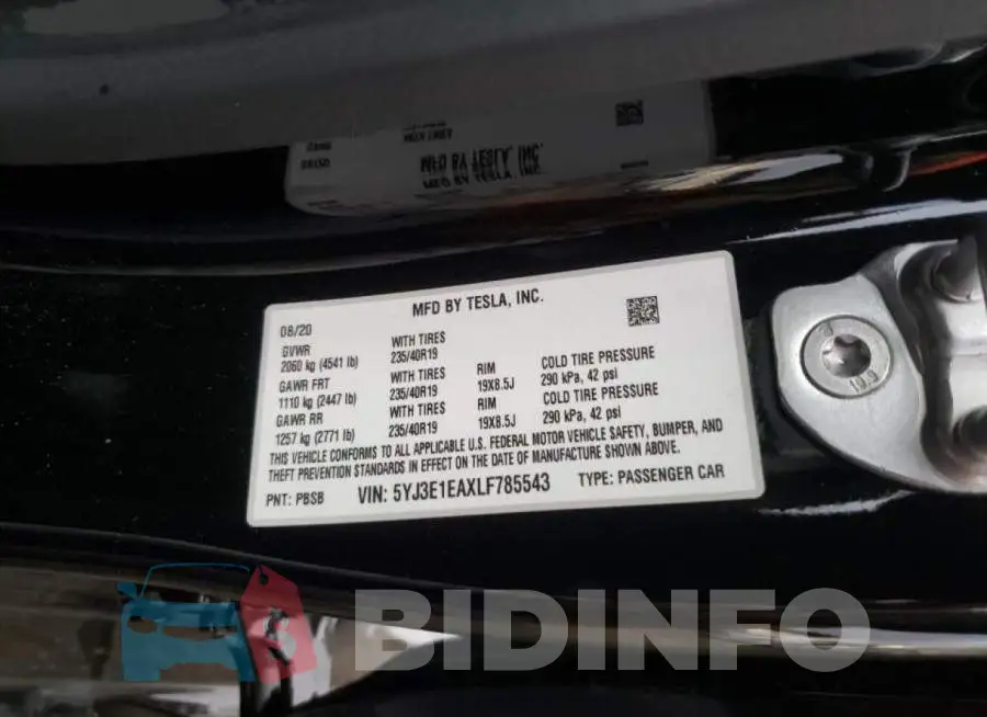 5YJ3E1EAXLF785543 Photo# 12