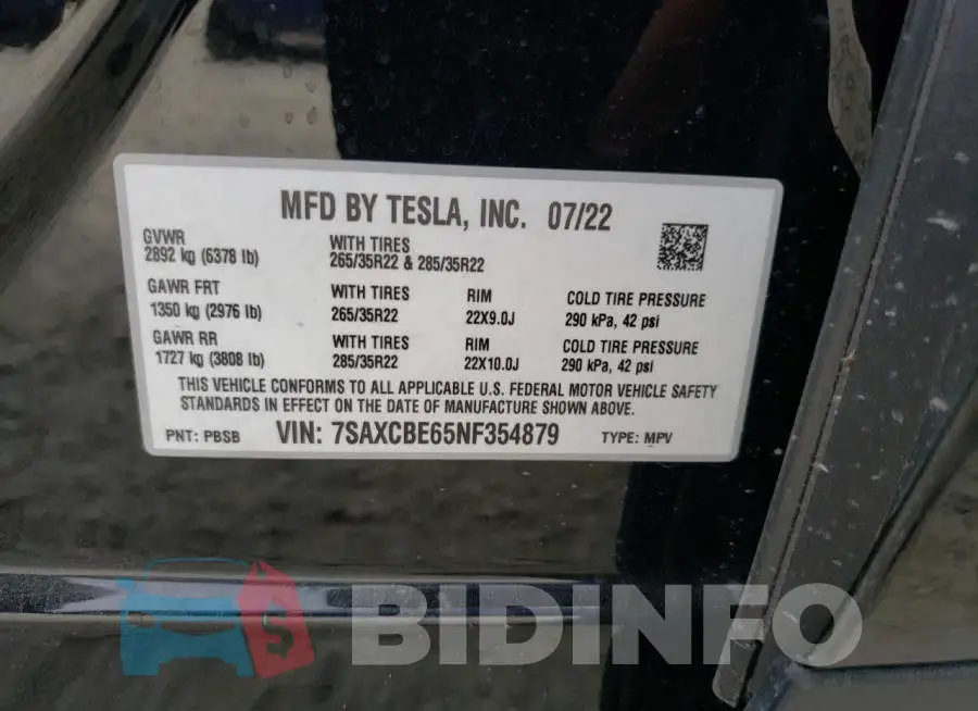 7SAXCBE65NF354879 Photo# 12