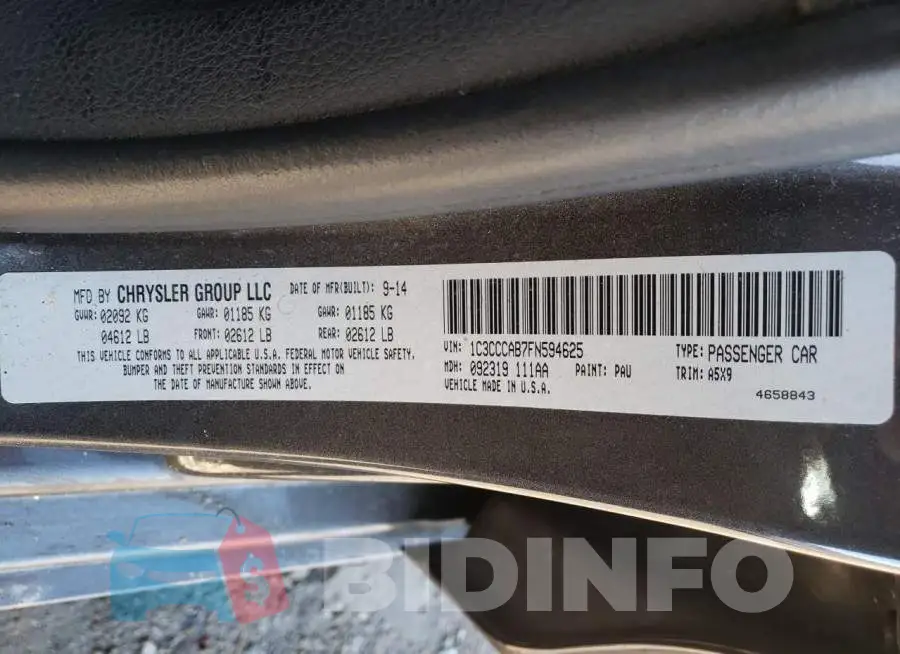 1C3CCCAB7FN594625 Photo# 12