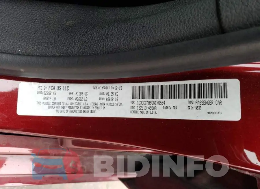 1C3CCCAB9GN176584 Photo# 12