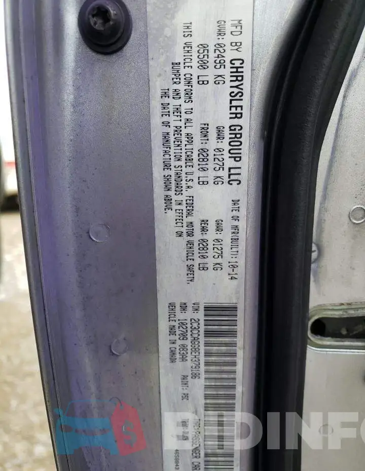 2C3CCAGG8EH379186 Photo# 12