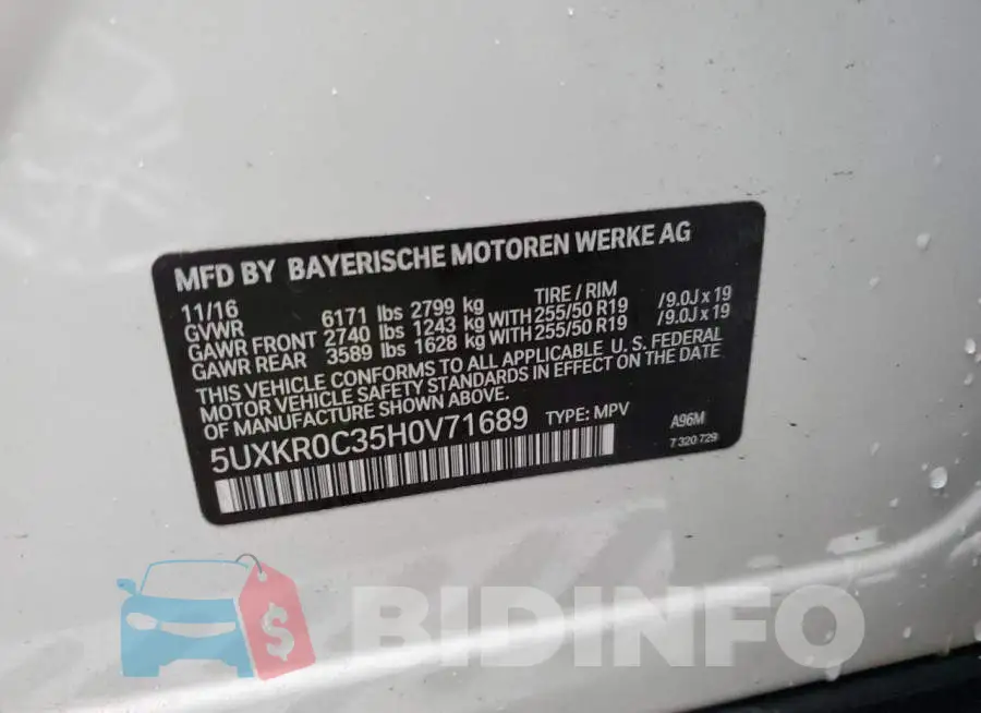 5UXKR0C35H0V71689 Photo# 12