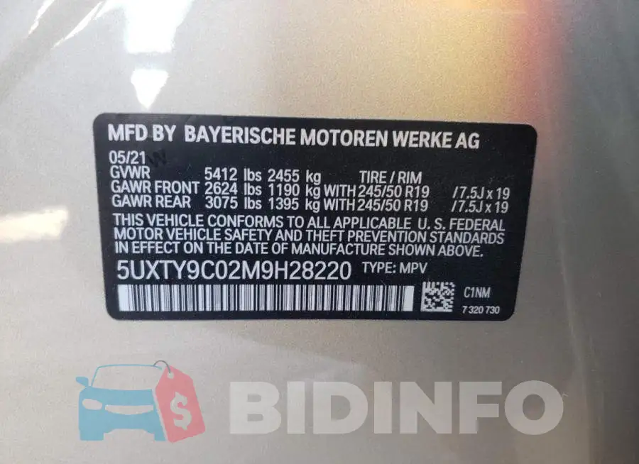 5UXTY9C02M9H28220 Photo# 13