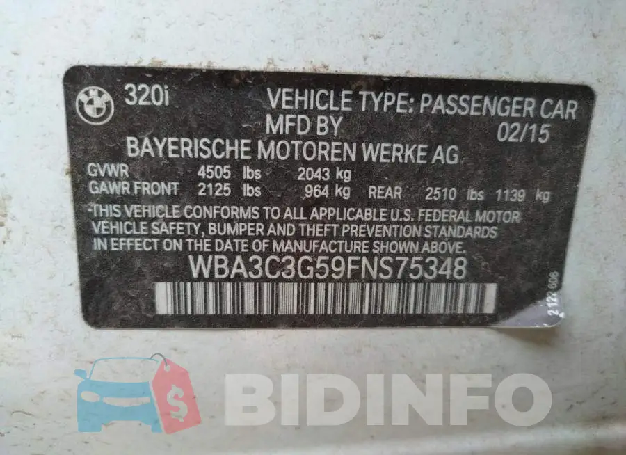 WBA3C3G59FNS75348 Photo# 12