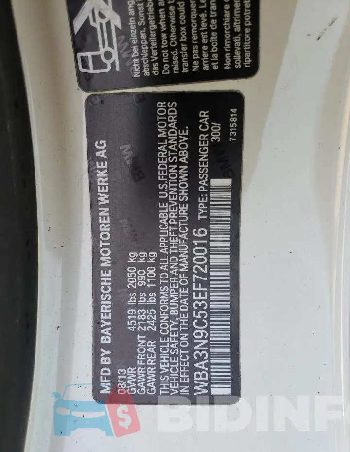 WBA3N9C53EF720016 Photo# 12