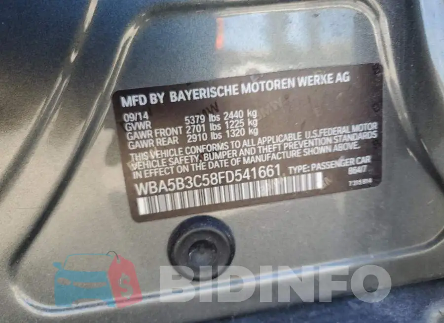 WBA5B3C58FD541661 Photo# 13