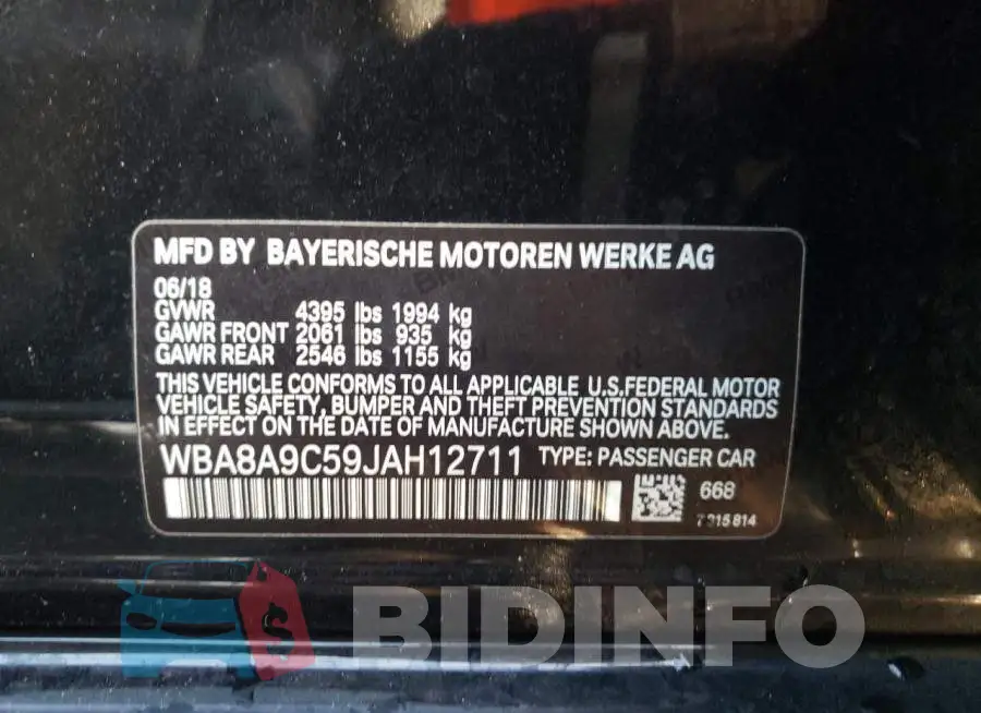 WBA8A9C59JAH12711 Photo# 12