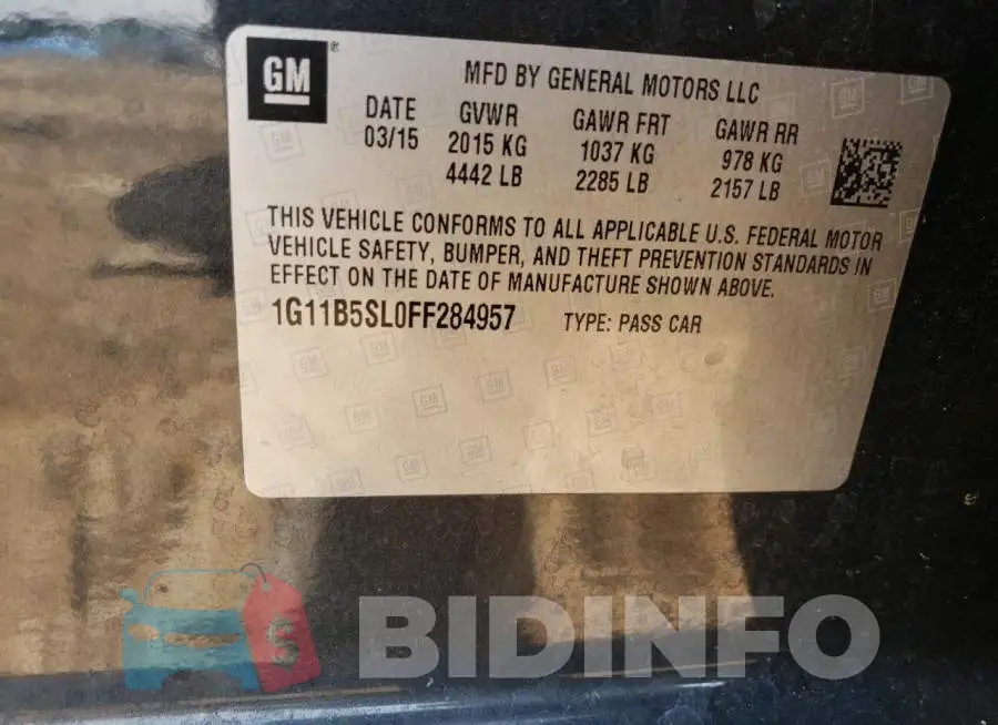 1G11B5SL0FF284957 Photo# 10