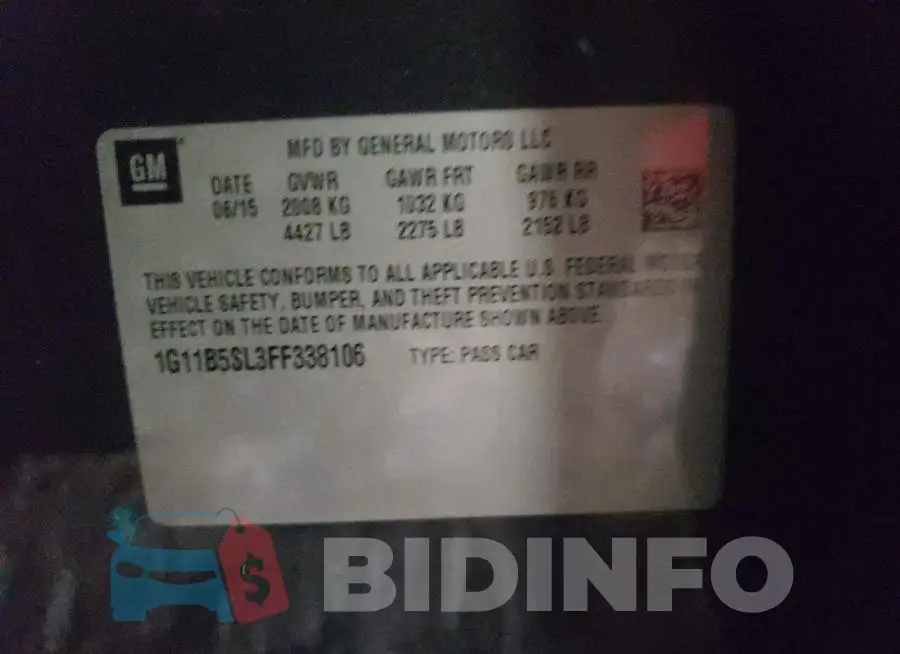 1G11B5SL3FF338106 Photo# 13