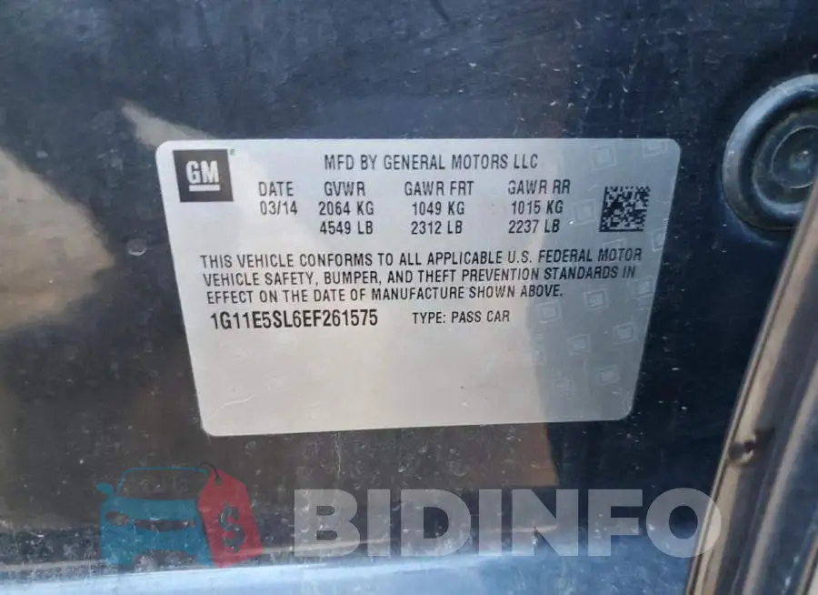 1G11E5SL6EF261575 Photo# 12