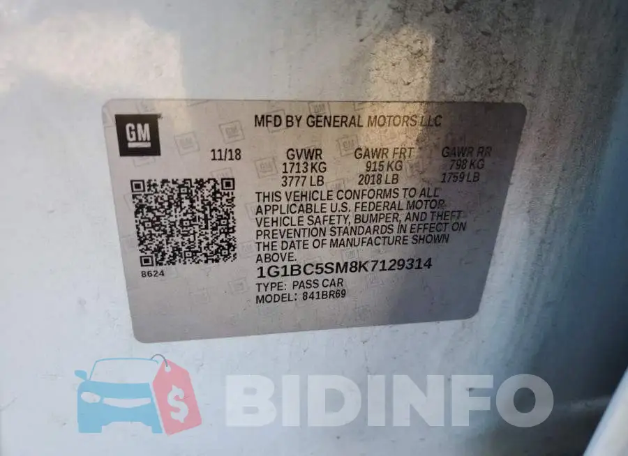 1G1BC5SM8K7129314 Photo# 12