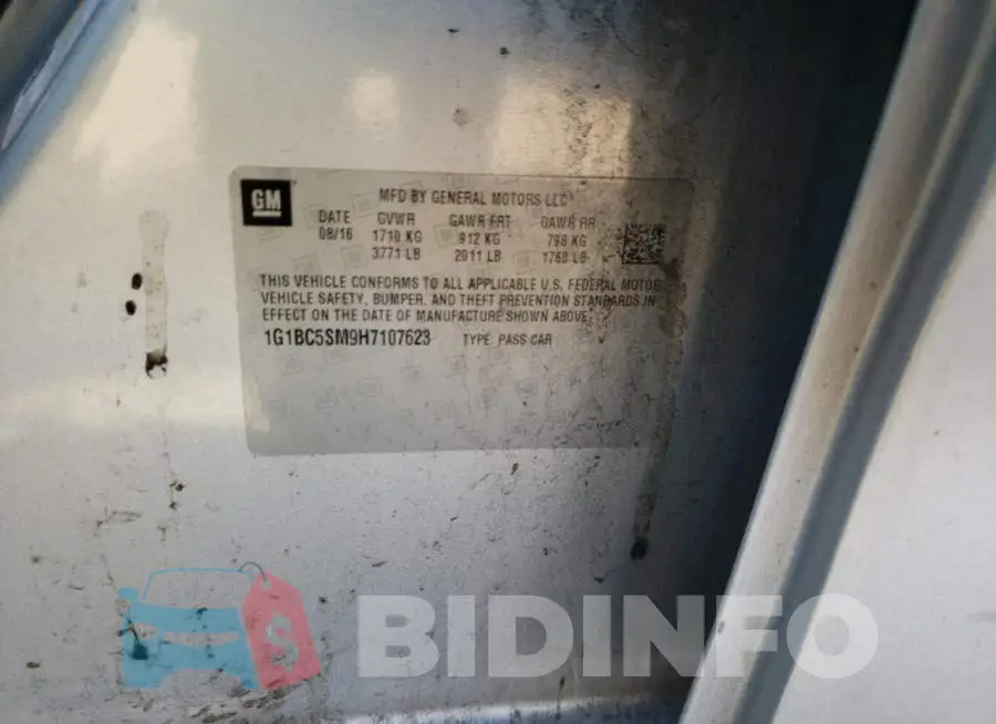 1G1BC5SM9H7107623 Photo# 13