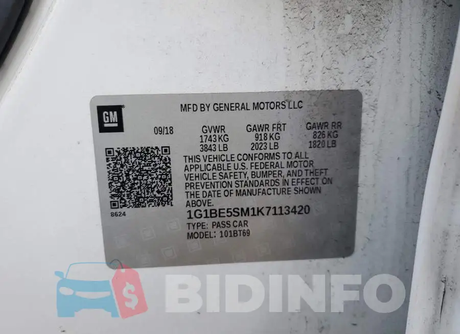 1G1BE5SM1K7113420 Photo# 12