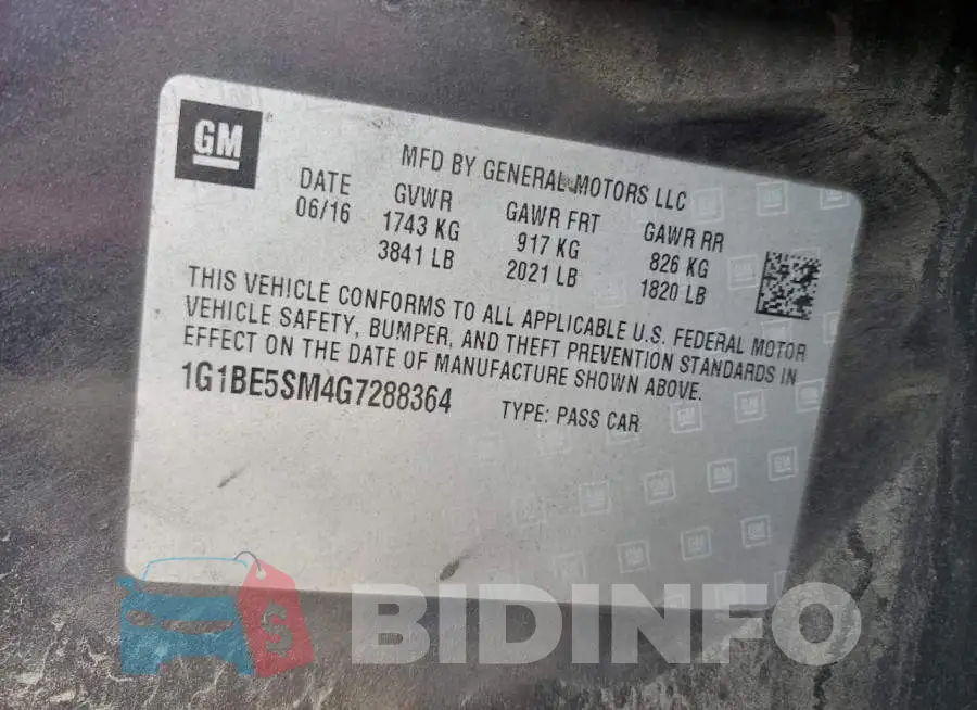 1G1BE5SM4G7288364 Photo# 13