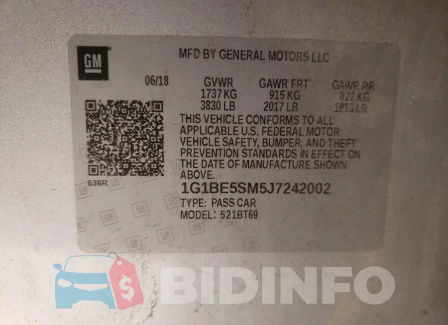 1G1BE5SM5J7242002 Photo# 10