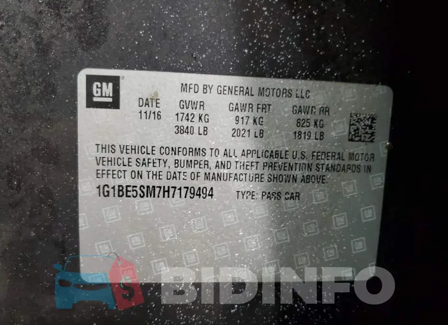 1G1BE5SM7H7179494 Photo# 12