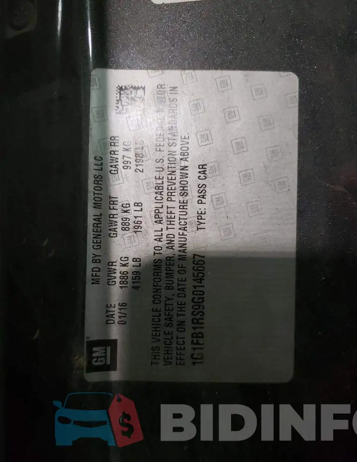 1G1FB1RS9G0145667 Photo# 13