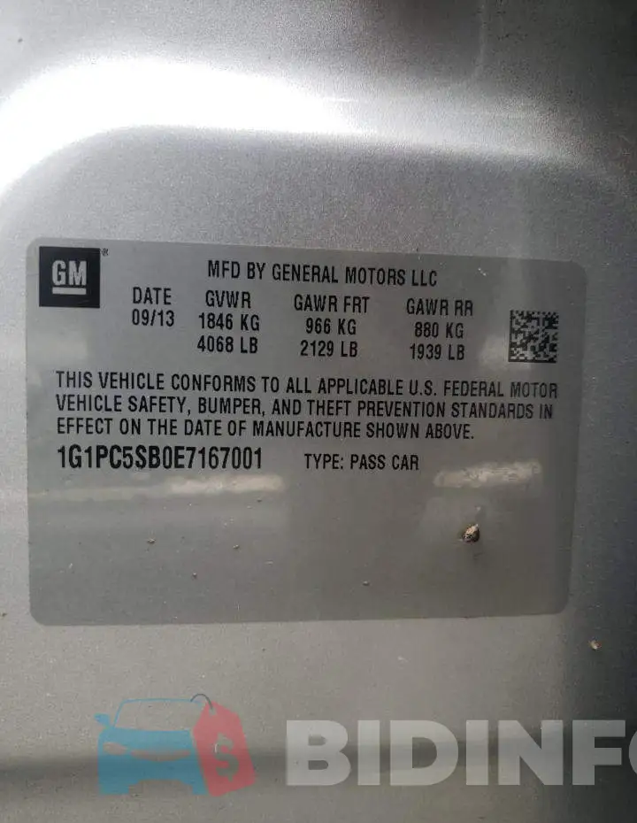 1G1PC5SB0E7167001 Photo# 12