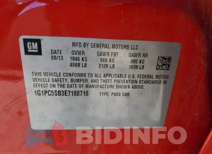 1G1PC5SB3E7188716 Photo# 12
