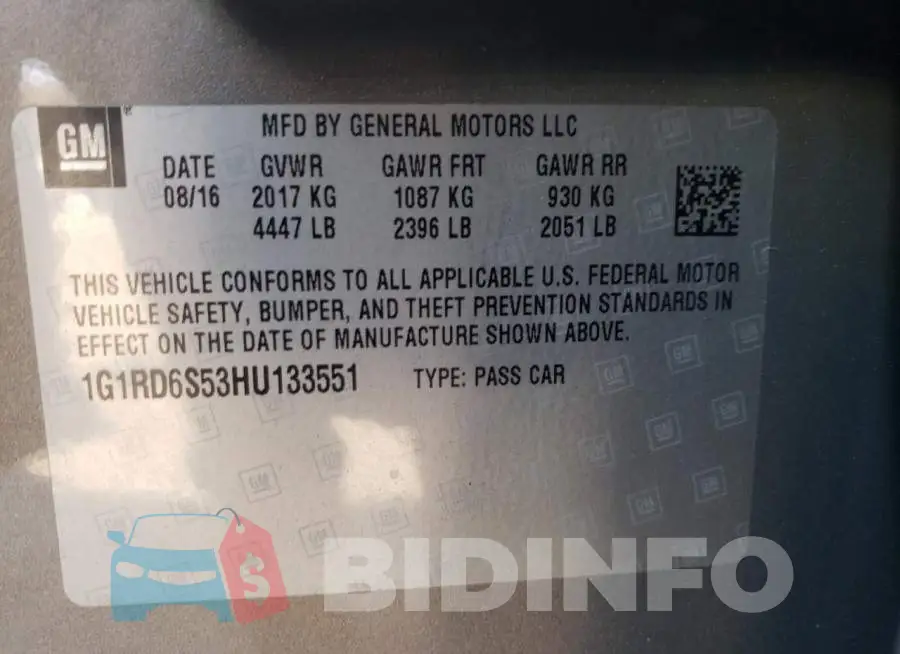 1G1RD6S53HU133551 Photo# 13