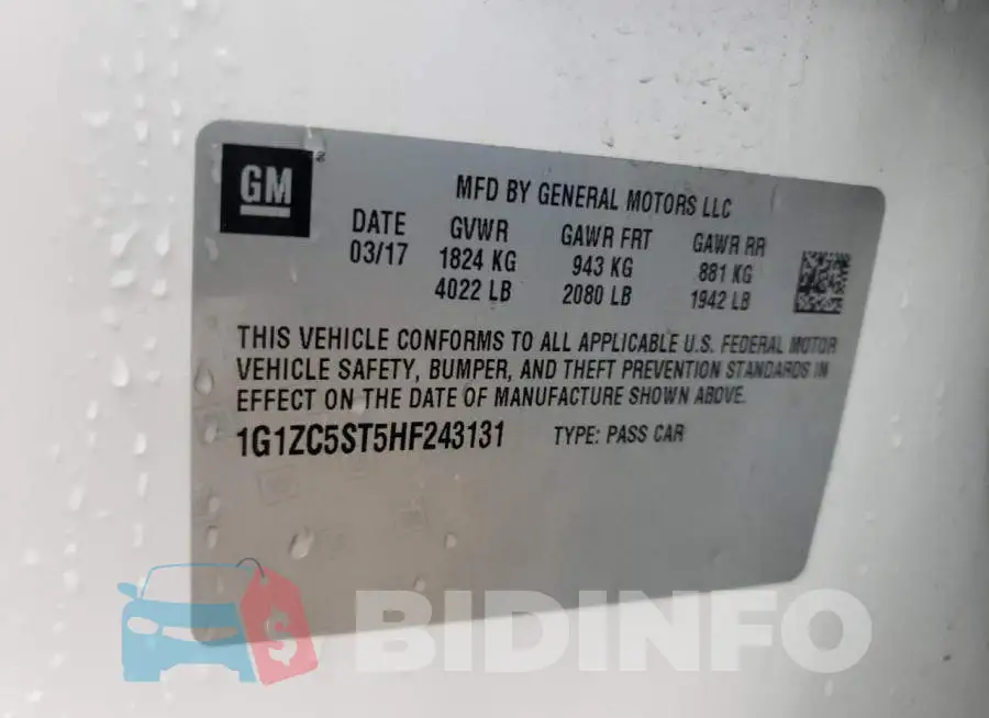 1G1ZC5ST5HF243131 Photo# 12