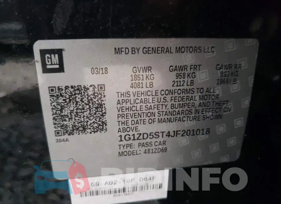 1G1ZD5ST4JF201018 Photo# 12