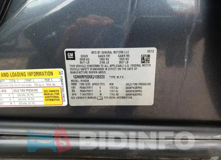 1GNKRFED6EJ198220 Photo# 10