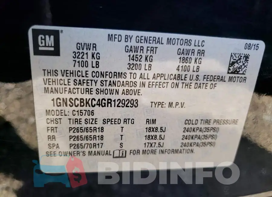 1GNSCBKC4GR129293 Photo# 13