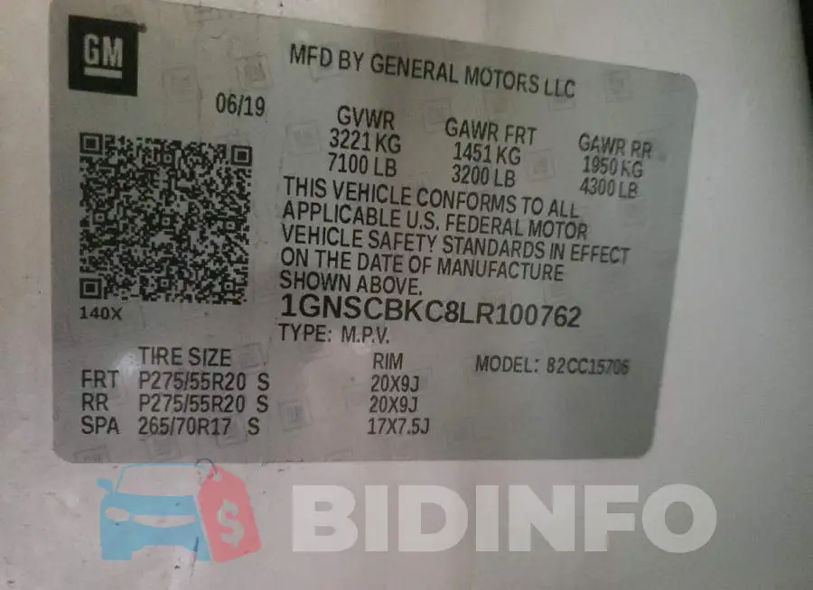 1GNSCBKC8LR100762 Photo# 13