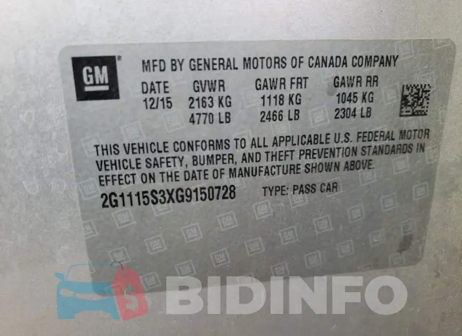 2G1115S3XG9150728 Photo# 12