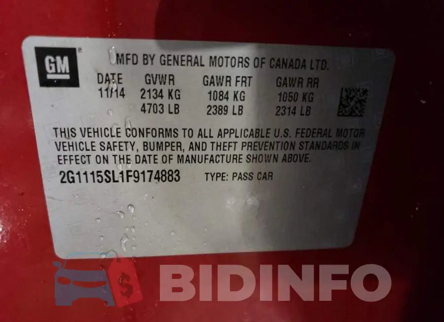 2G1115SL1F9174883 Photo# 12