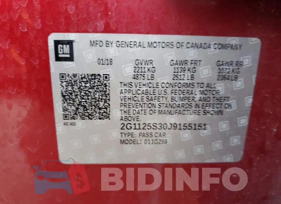 2G1125S30J9155151 Photo# 12