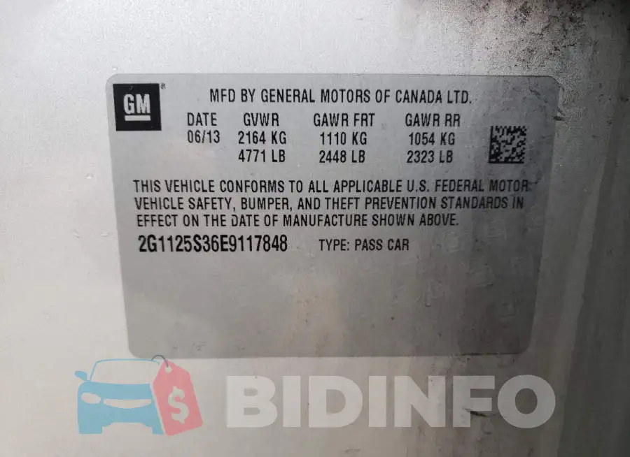 2G1125S36E9117848 Photo# 13