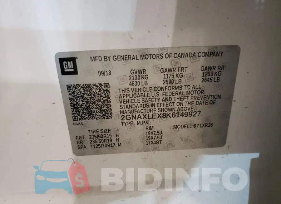 2GNAXLEX8K6149927 Photo# 13