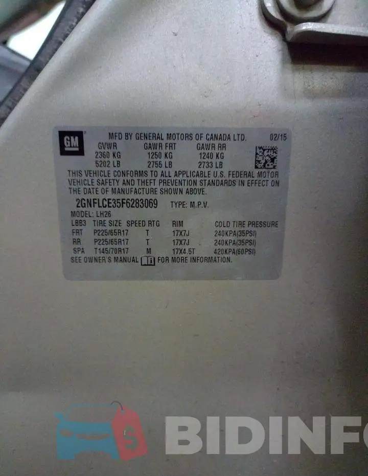 2GNFLCE35F6283069 Photo# 13