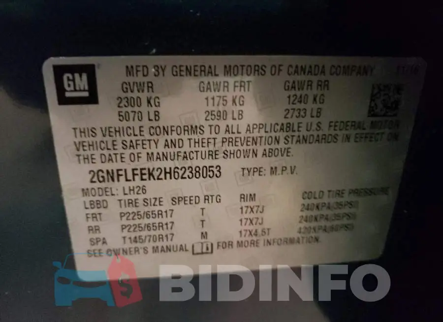 2GNFLFEK2H6238053 Photo# 14