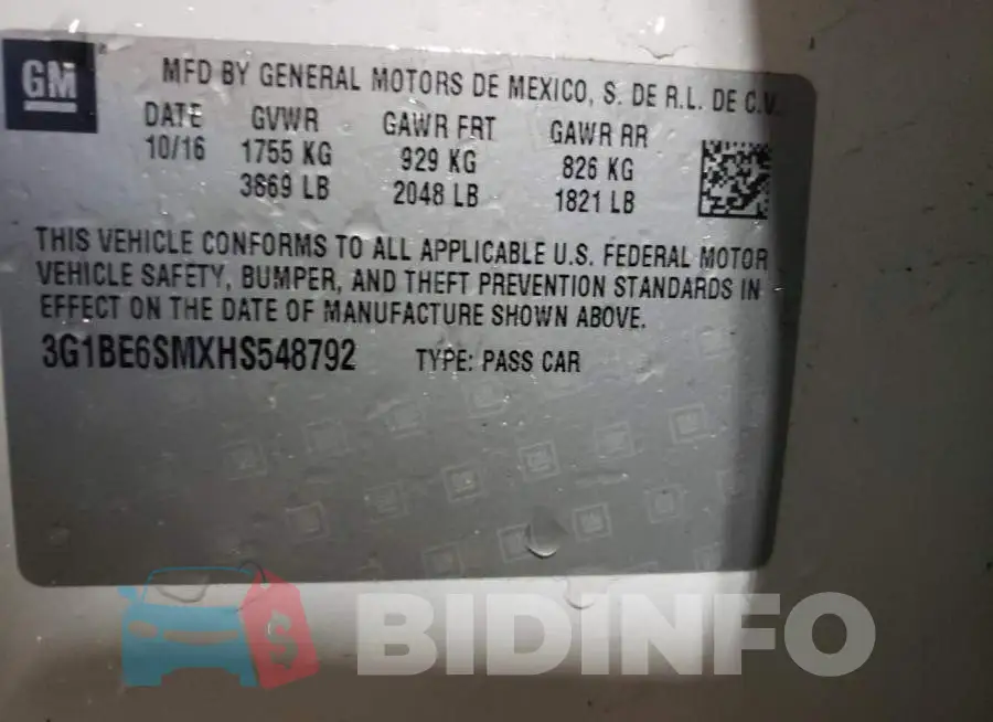 3G1BE6SMXHS548792 Photo# 12