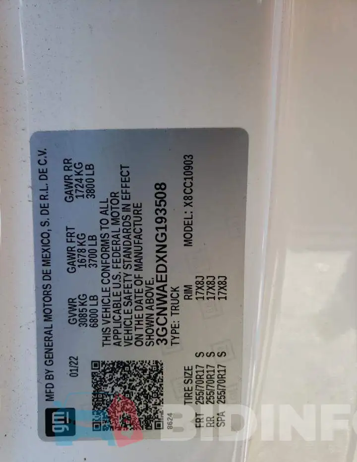 3GCNWAEDXNG193508 Photo# 13