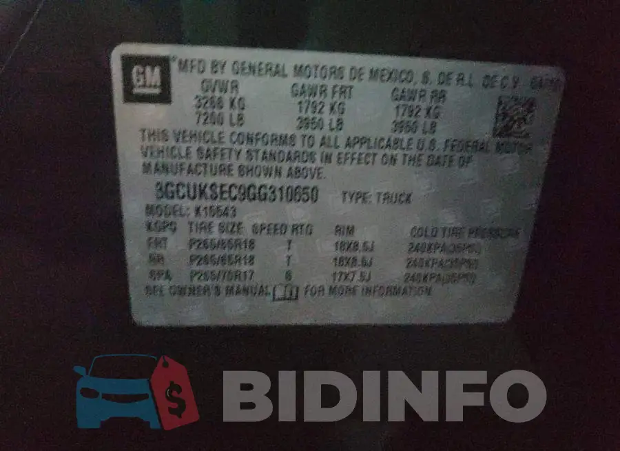 3GCUKSEC9GG310650 Photo# 12