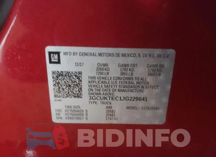 3GCUKTEC1JG229641 Photo# 12