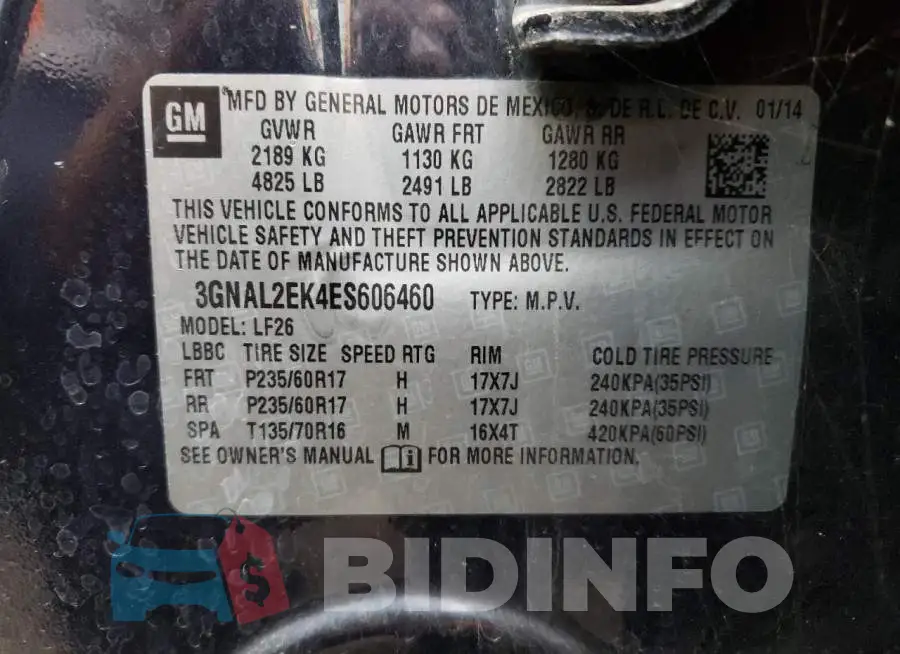 3GNAL2EK4ES606460 Photo# 13