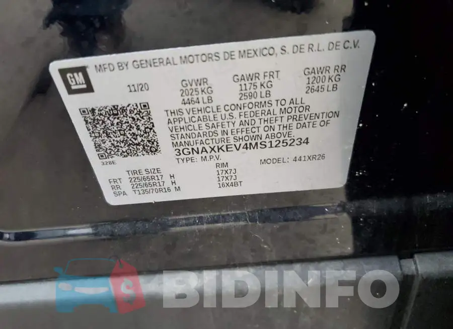 3GNAXKEV4MS125234 Photo# 13