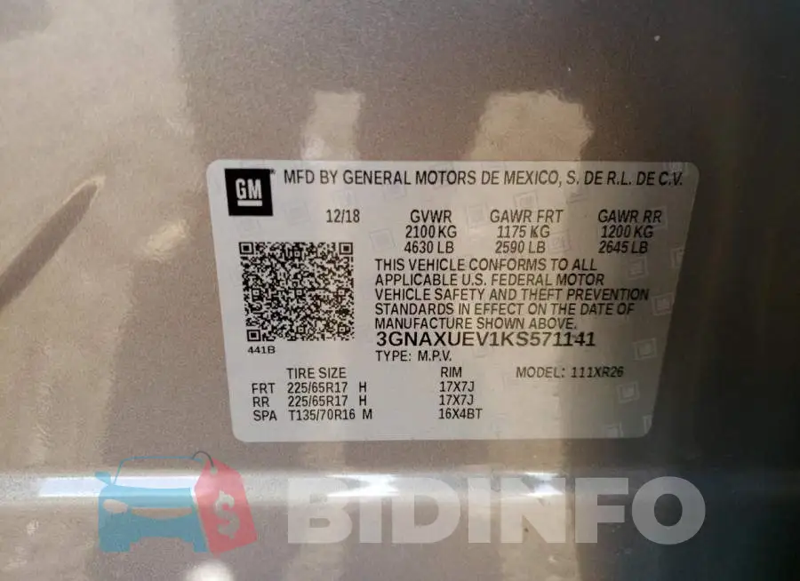 3GNAXUEV1KS571141 Photo# 13