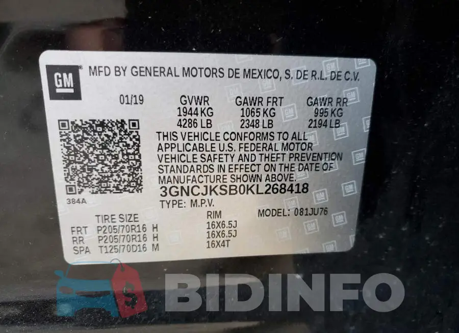 3GNCJKSB0KL268418 Photo# 13